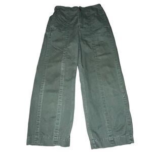 Women's Loft Olive Green Wide Leg Cropped Pants